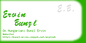 ervin bunzl business card